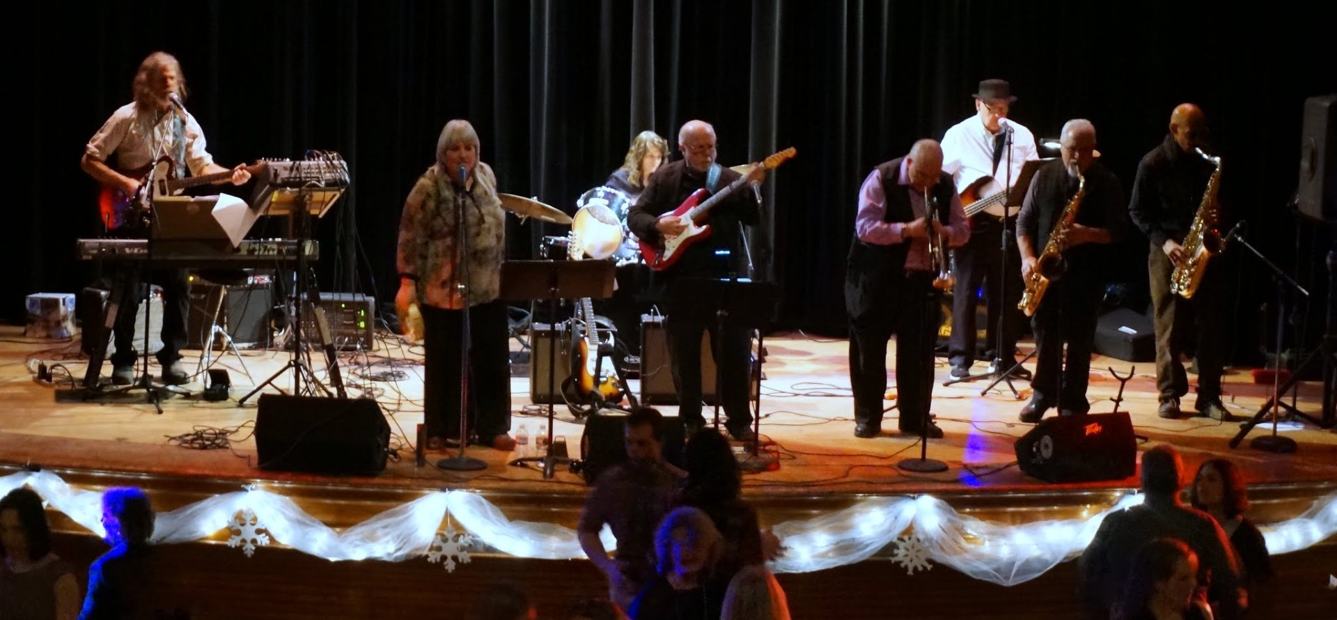 Full stage, holiday lights